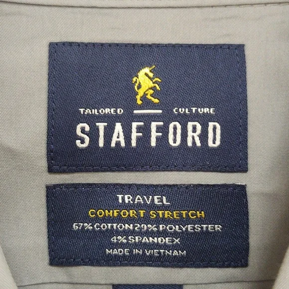 *SALE* EUC STAFFORD Mens Dress Shirt Size 17 neck 34/35 sleeve - Picture 3 of 4